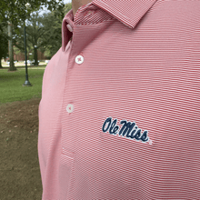Load image into Gallery viewer, Ole Miss Alumni Association + Genteal Curry Club Pinstripe Performance Polo