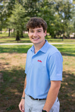 Load image into Gallery viewer, Ole Miss Alumni Association + Genteal Heritage Blue Club Pinstripe Performance Polo