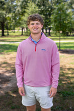 Load image into Gallery viewer, Ole Miss Alumni Association + GenTeal Red Venture Pinstripe Performance Quarter-Zip