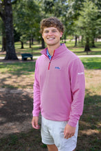 Load image into Gallery viewer, Ole Miss Alumni Association + GenTeal Red Venture Pinstripe Performance Quarter-Zip