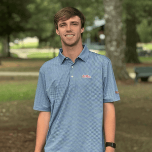Ole Miss Alumni Association + Genteal Navy Diamond Lattice Printed Performance Polo