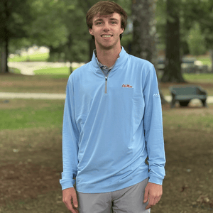 Ole Miss Alumni Association + GenTeal Club Performance Quarter-Zip - Light Blue
