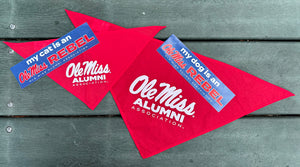 Ole Miss Alumni Association Pet Bandana and Bumper Sticker set