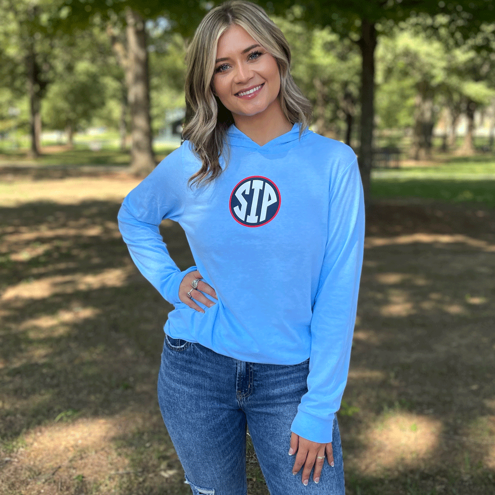 Light blue 2025 ole miss sweatshirt