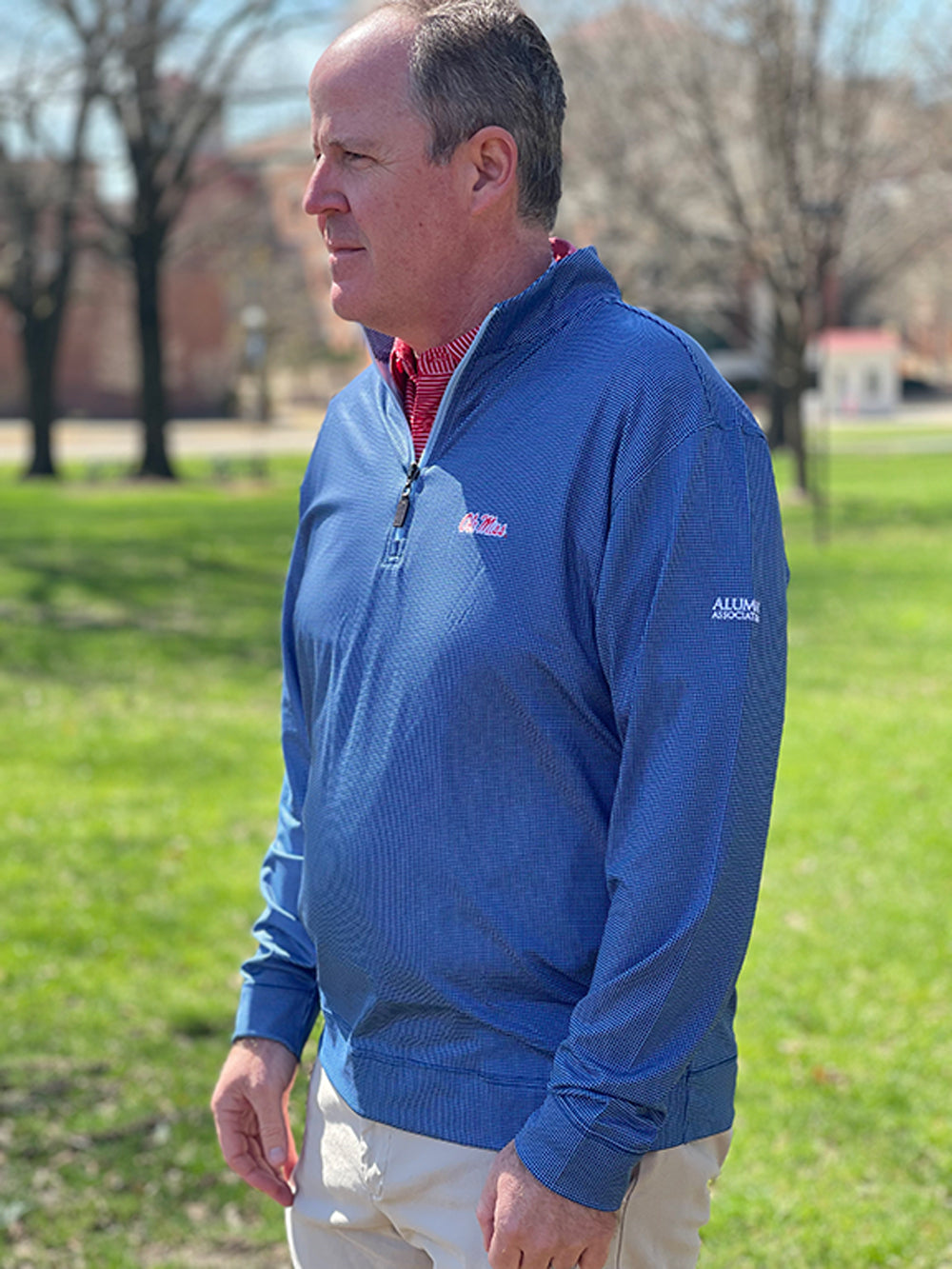 Ole Miss Alumni Association + Horn Legend Men's Microfleece 1/4